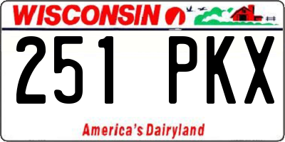 WI license plate 251PKX