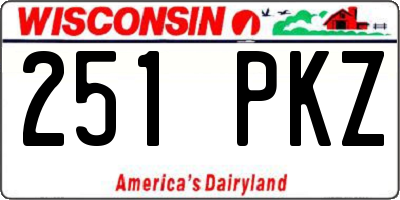 WI license plate 251PKZ