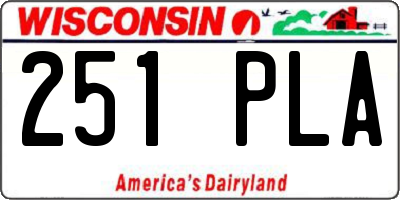 WI license plate 251PLA
