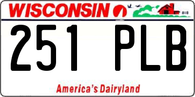 WI license plate 251PLB