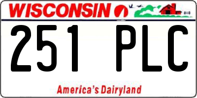 WI license plate 251PLC