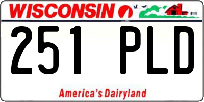 WI license plate 251PLD