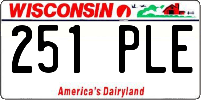 WI license plate 251PLE