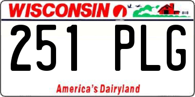 WI license plate 251PLG