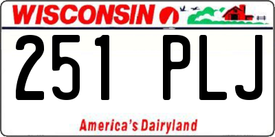 WI license plate 251PLJ