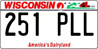 WI license plate 251PLL