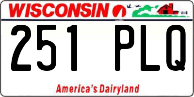 WI license plate 251PLQ