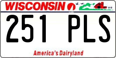 WI license plate 251PLS