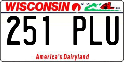 WI license plate 251PLU