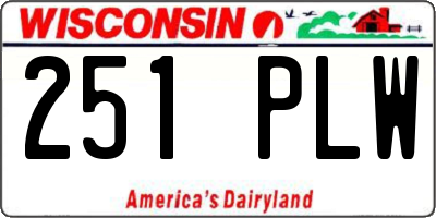WI license plate 251PLW