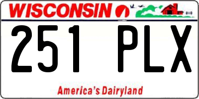 WI license plate 251PLX