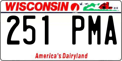 WI license plate 251PMA