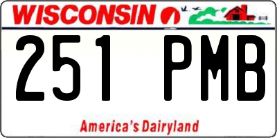WI license plate 251PMB