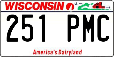 WI license plate 251PMC