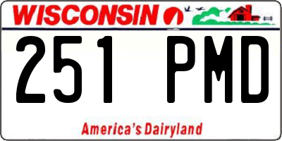 WI license plate 251PMD