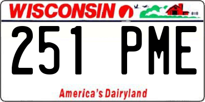 WI license plate 251PME