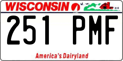 WI license plate 251PMF