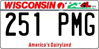 WI license plate 251PMG
