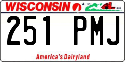 WI license plate 251PMJ
