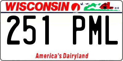 WI license plate 251PML