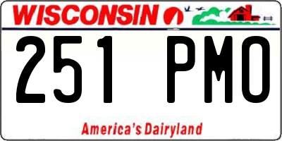 WI license plate 251PMO