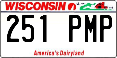WI license plate 251PMP