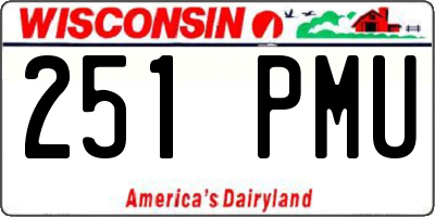 WI license plate 251PMU