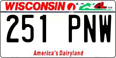 WI license plate 251PNW