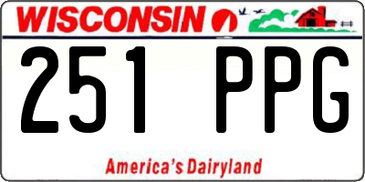 WI license plate 251PPG