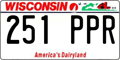 WI license plate 251PPR