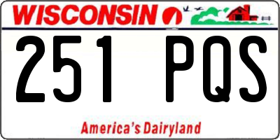 WI license plate 251PQS