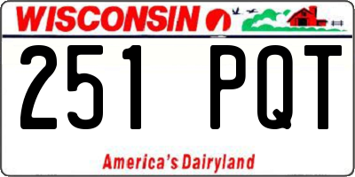 WI license plate 251PQT