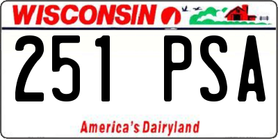 WI license plate 251PSA