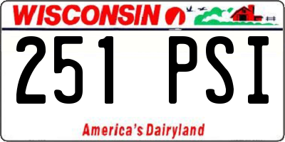 WI license plate 251PSI