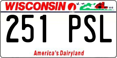 WI license plate 251PSL