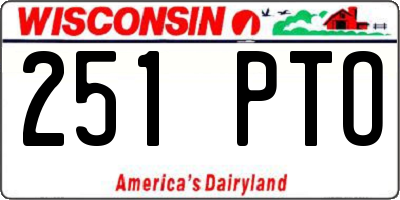 WI license plate 251PTO