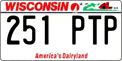 WI license plate 251PTP