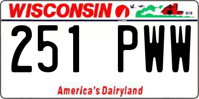 WI license plate 251PWW