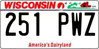 WI license plate 251PWZ