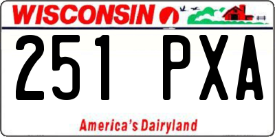 WI license plate 251PXA