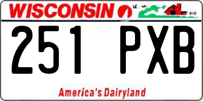 WI license plate 251PXB