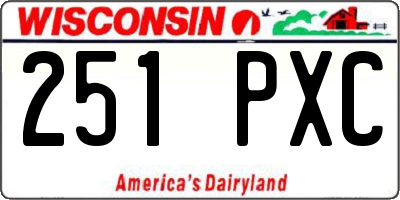 WI license plate 251PXC