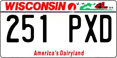 WI license plate 251PXD