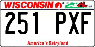 WI license plate 251PXF