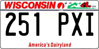 WI license plate 251PXI