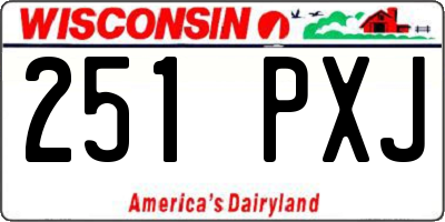 WI license plate 251PXJ