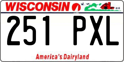 WI license plate 251PXL