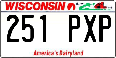 WI license plate 251PXP