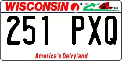 WI license plate 251PXQ