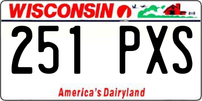 WI license plate 251PXS